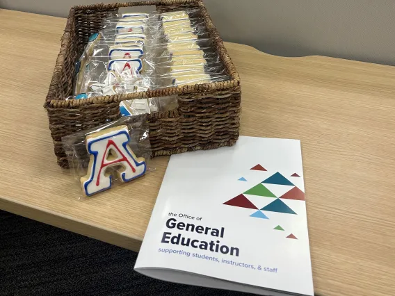 A picture of A shaped cookies and brochure